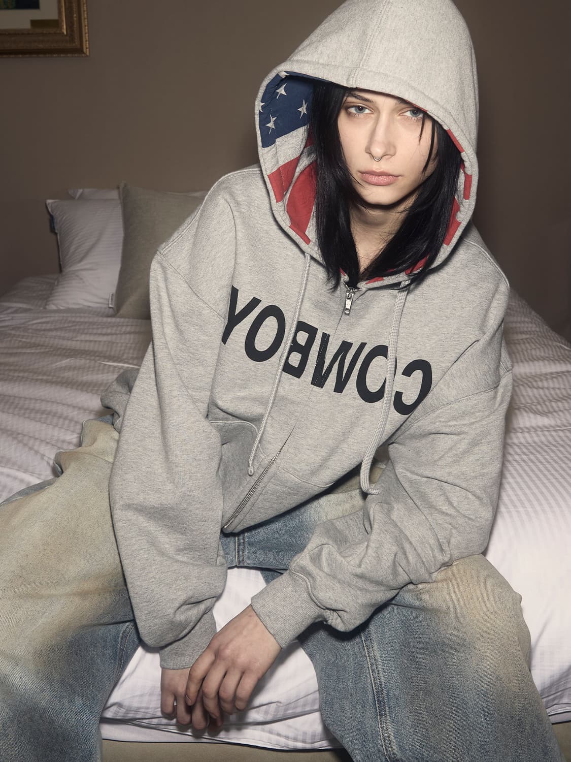 오와이 카우보이 후디 집업 상품이미지1