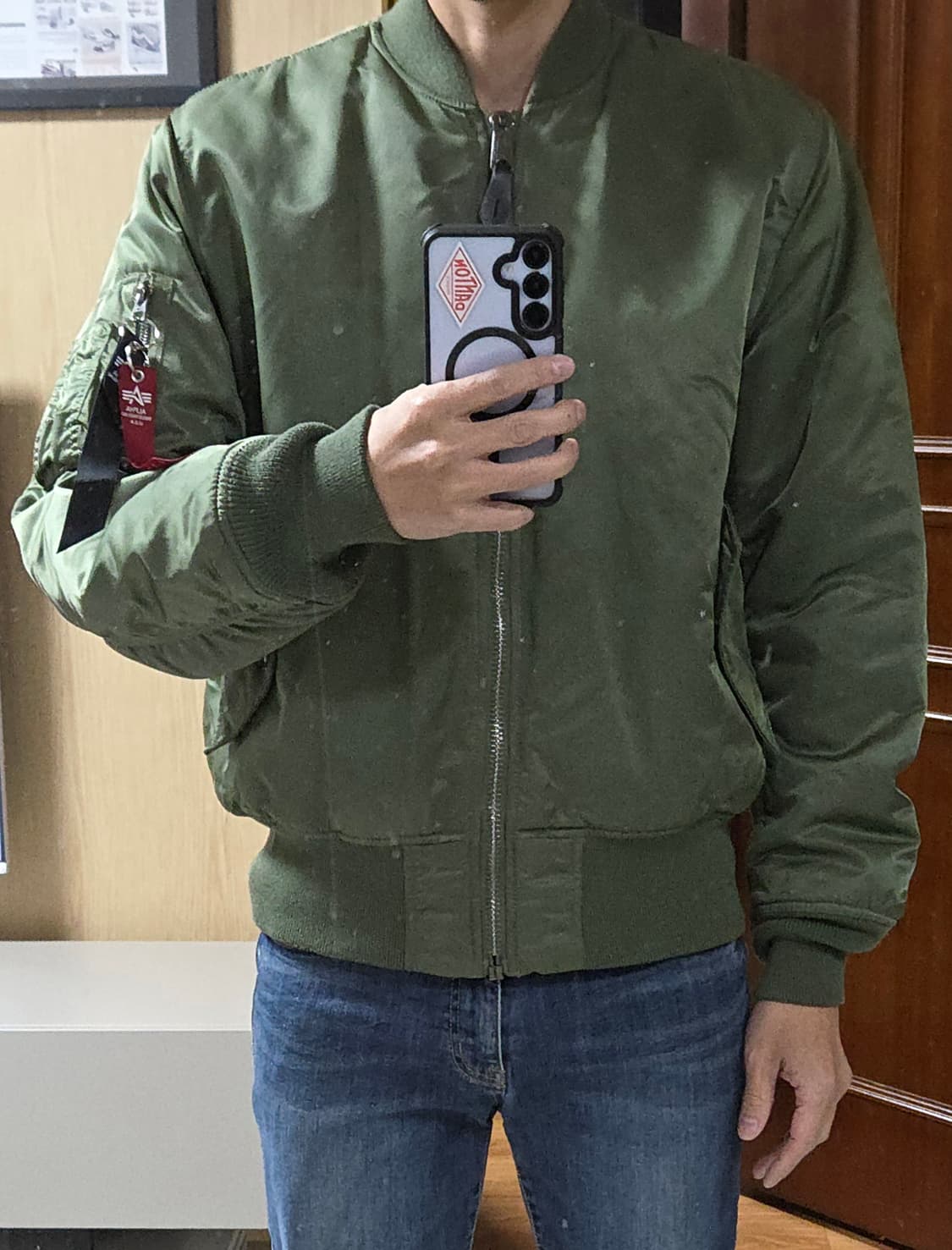 (착샷) 알파인더스트리 ma-1 세이지 마원 상품이미지7