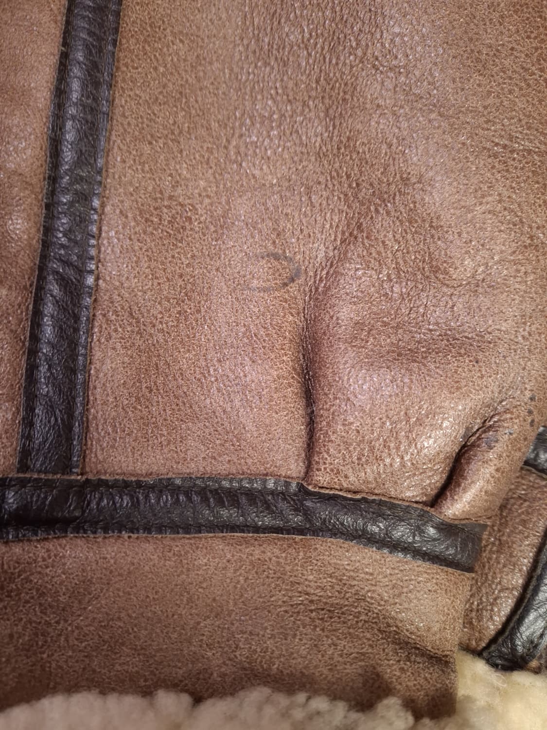 90's 국내산 미공군 B-3 TYPE 리얼레더 항공폭격기 무스탕 상품이미지7