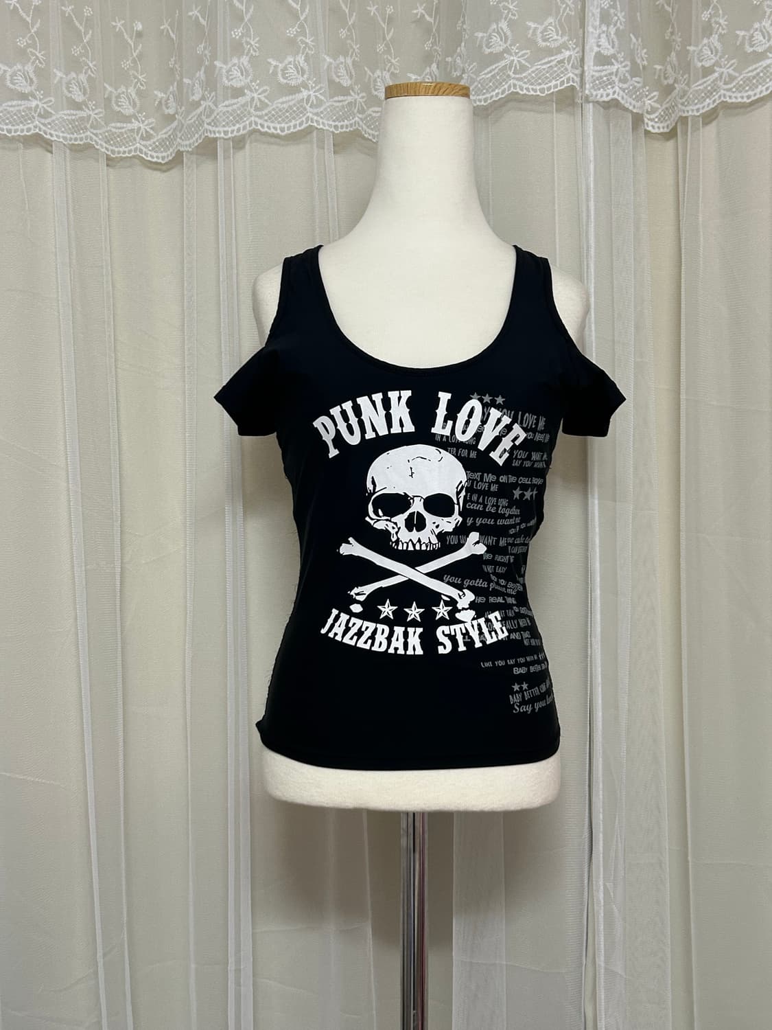 Punk love 오프숄더 시스루 탑 상품이미지1