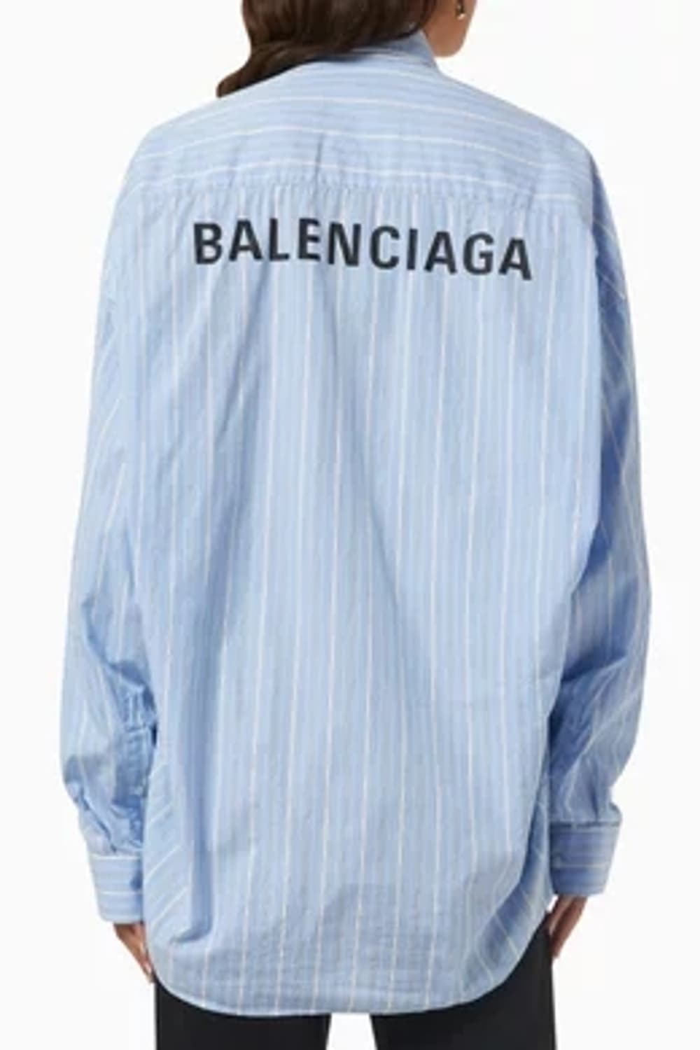 발렌시아가 스트라이프 백로고 오버 셔츠 S 상품이미지1
