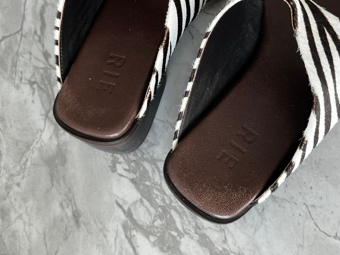 RIE 지브라 송치 웨스턴 뮬/슬리퍼 240사이즈 상품이미지3