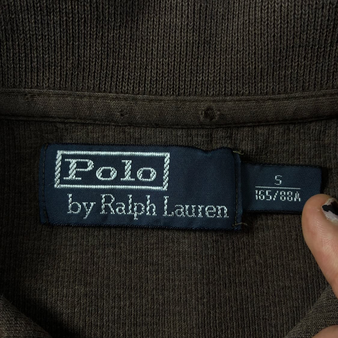 Polo  폴로 랄프로렌 자수 코튼 브라운 반집업 스웨터  상품이미지4