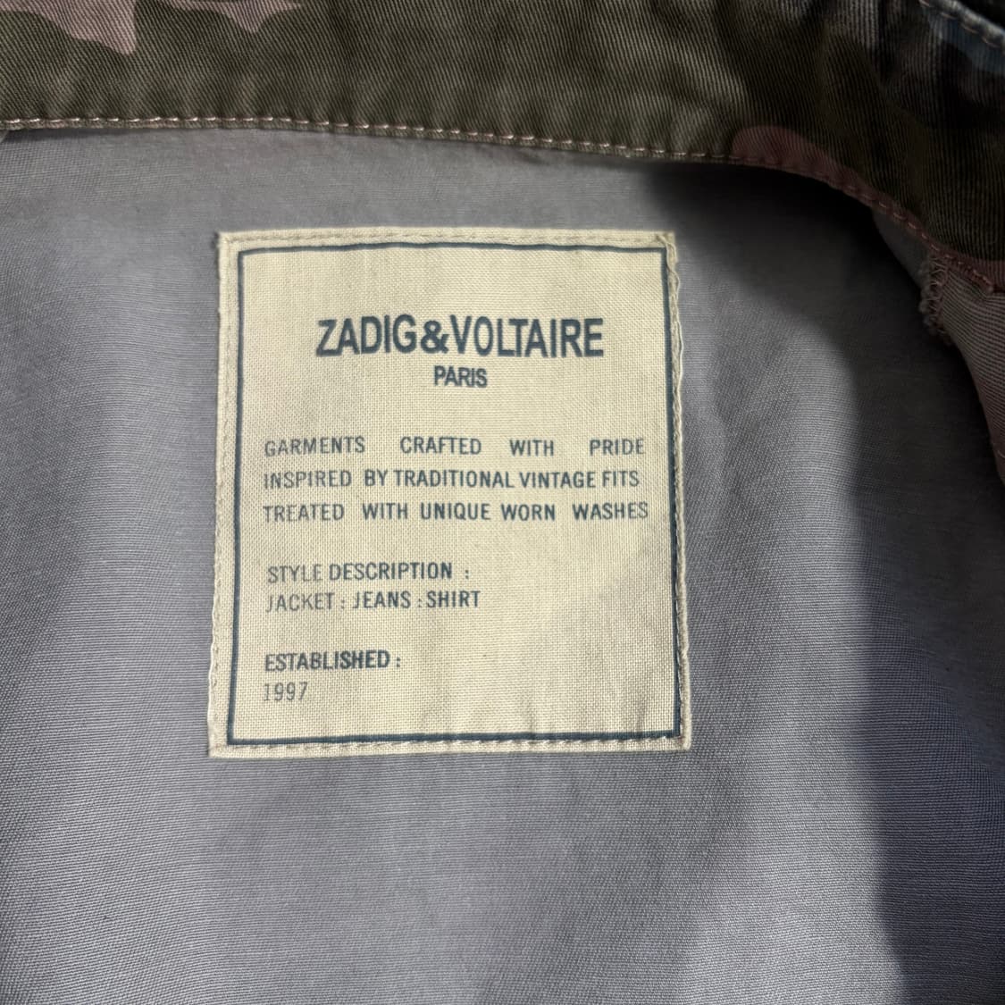 자딕앤볼테르 카모플라주 밀리터리 자켓(L) 상품이미지6