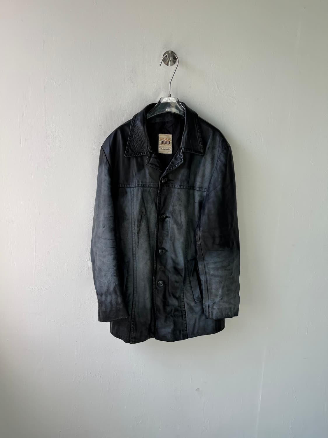 90s 이탈리안 리얼 레더 카코트 상품이미지5