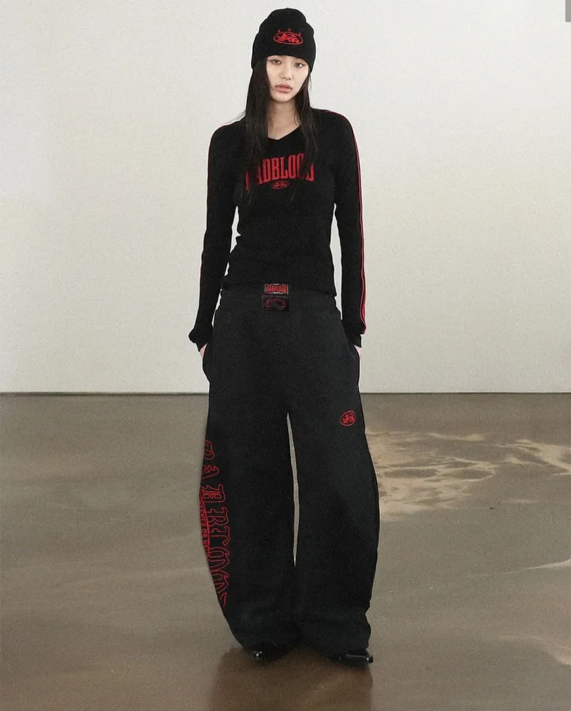 배드블러드 2way 커브드 조거 트라우져 블랙 상품이미지3