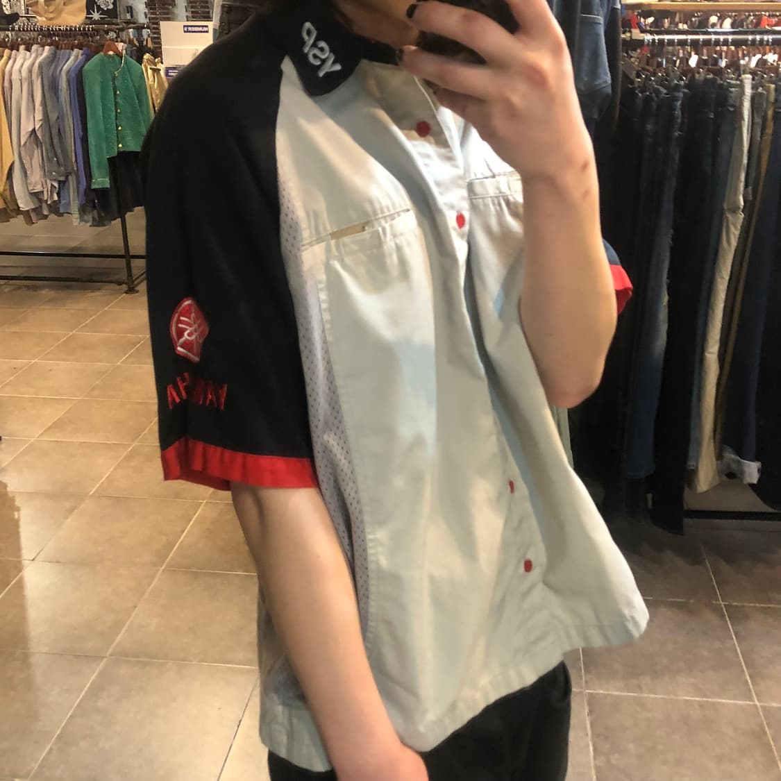 [NO.9] y2k 야마하 레이싱 워크셔츠 반팔 상품이미지2