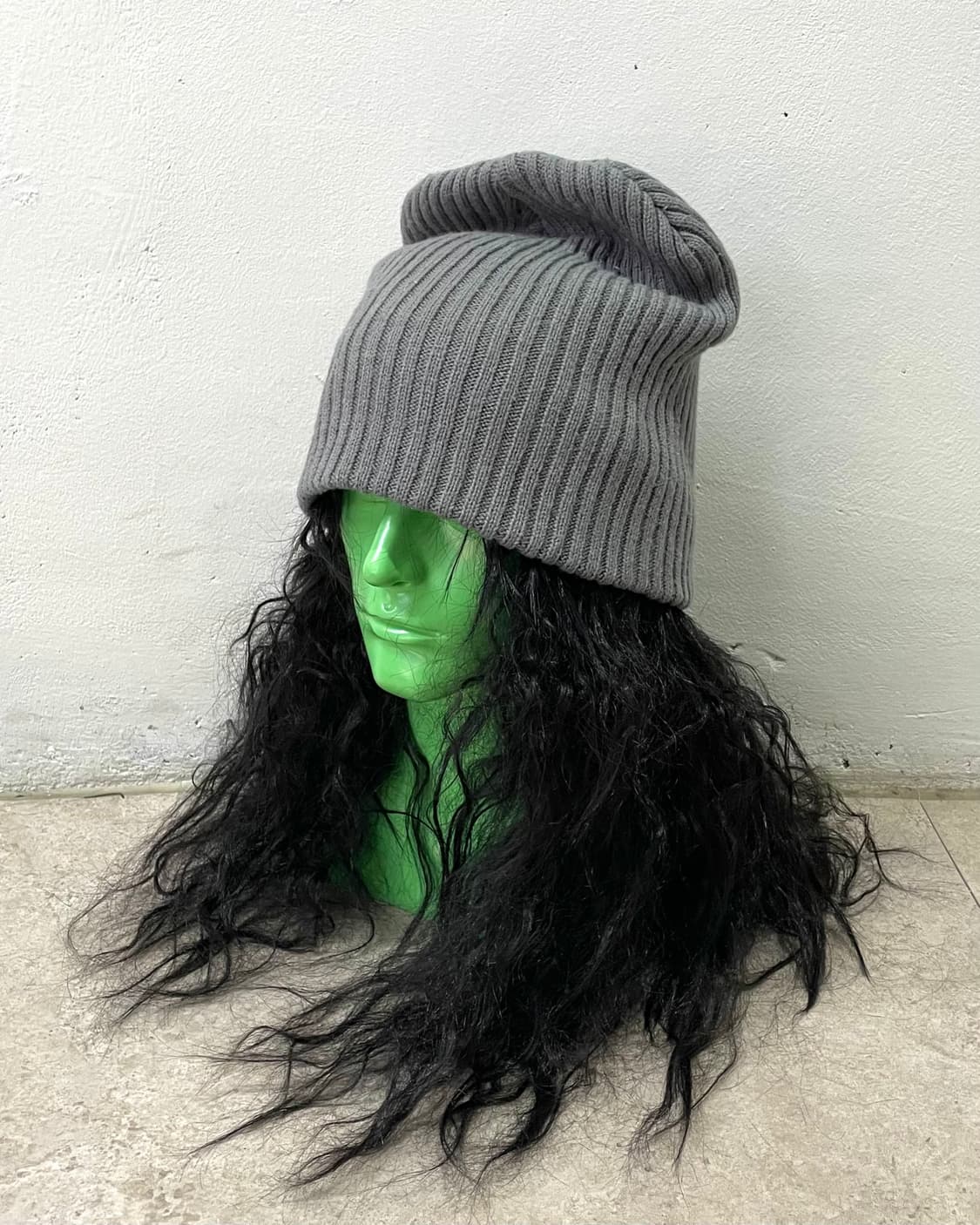 Grey Knit Big Beanie 상품이미지2