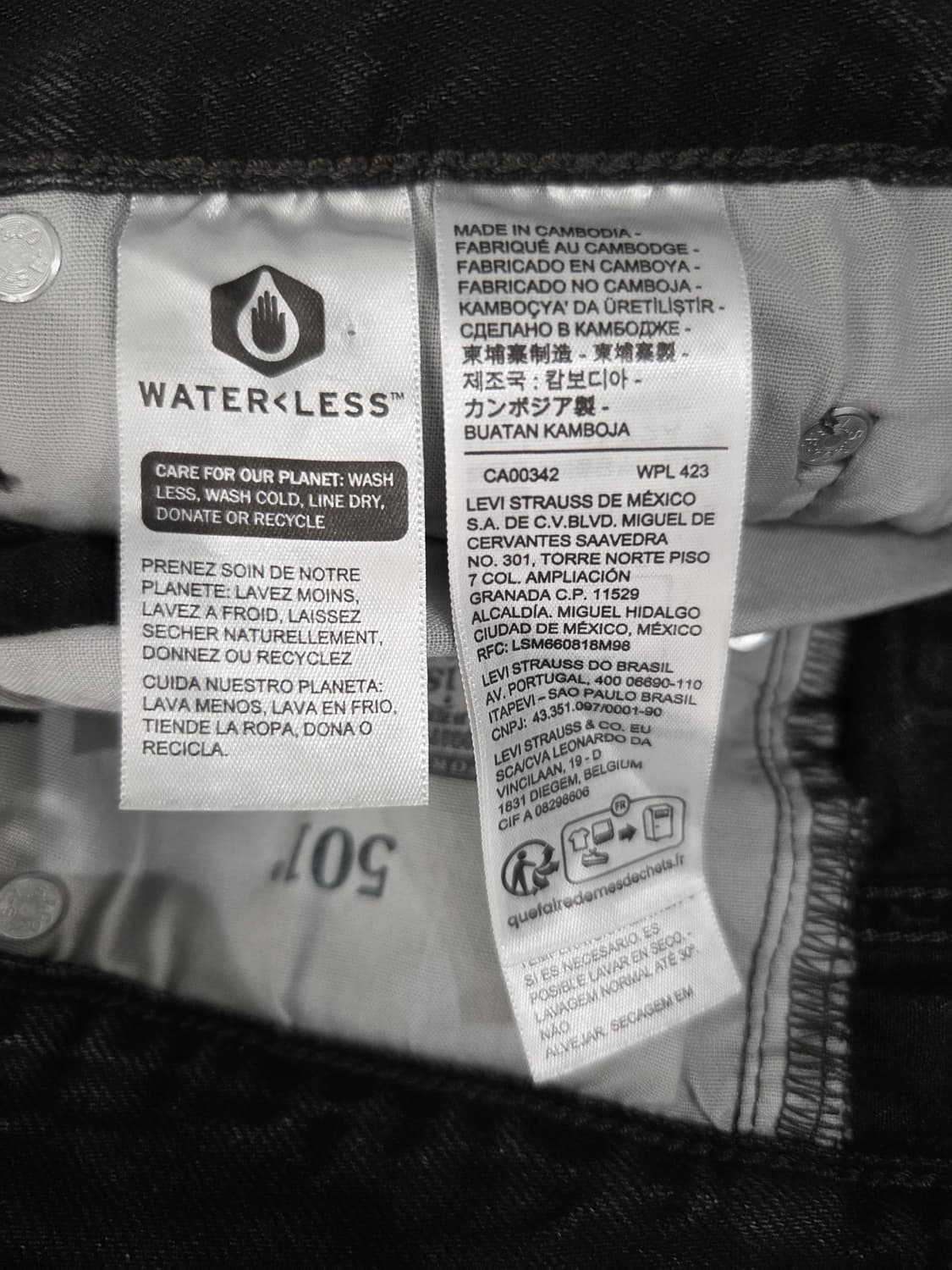 리바이스 501. 여자 흑청 데님 숏팬츠_24 상품이미지7