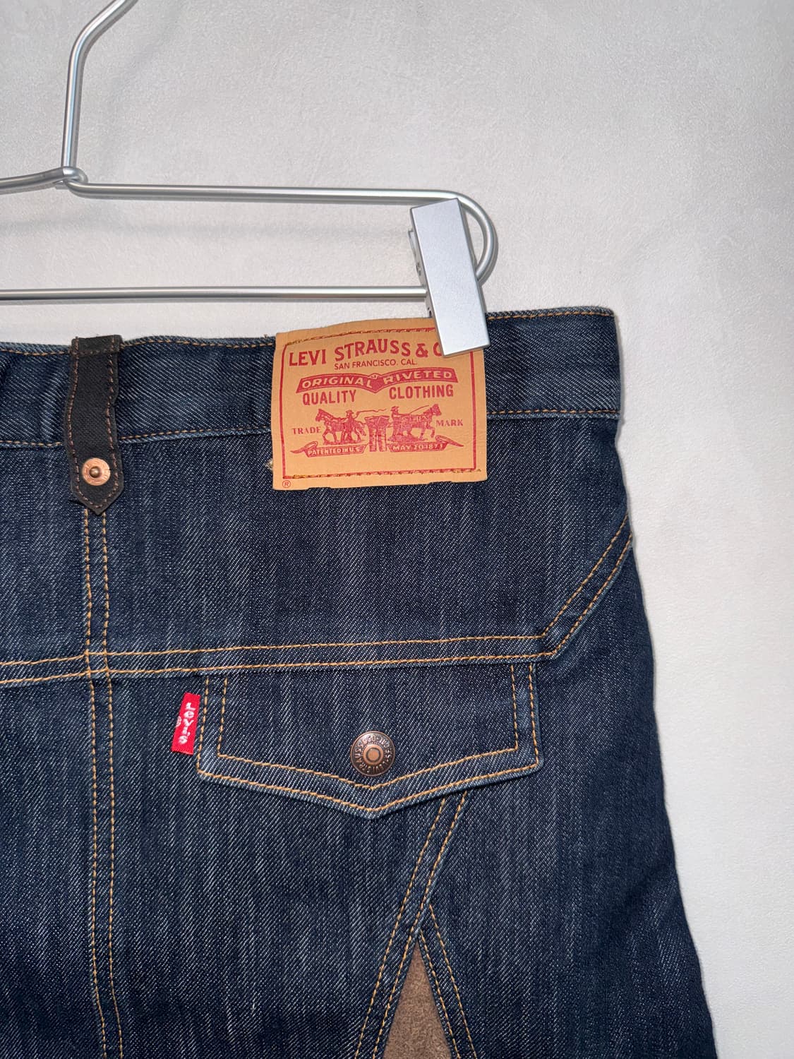 Levi’s red tab raw denim suede pleats sk 상품이미지4