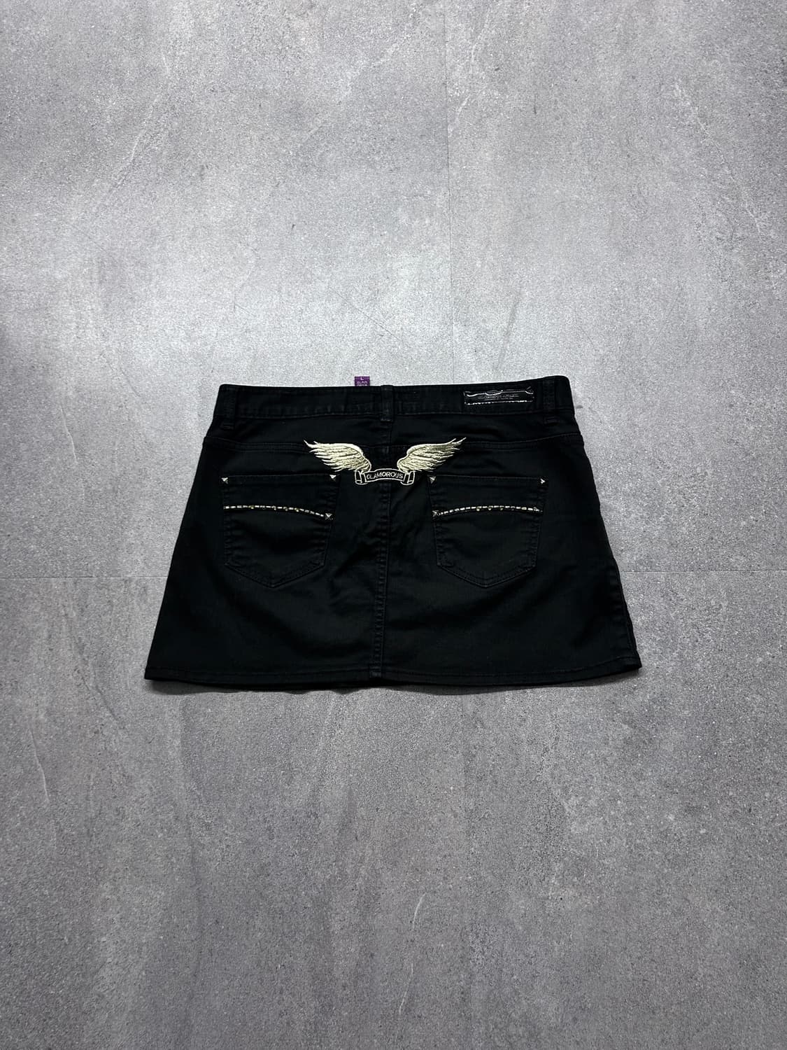 Glamorous 골드 윙 블랙 미니 스커트 상품이미지4