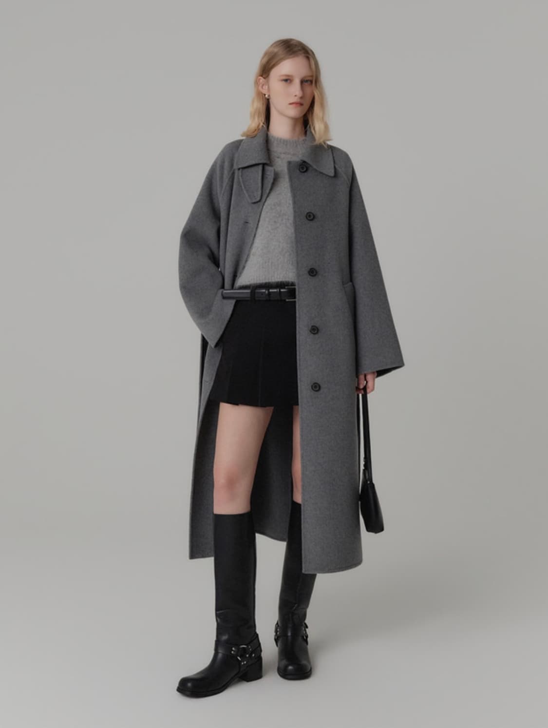 룩캐스트 레글런 캐시미어 코트 (차콜) 상품이미지2
