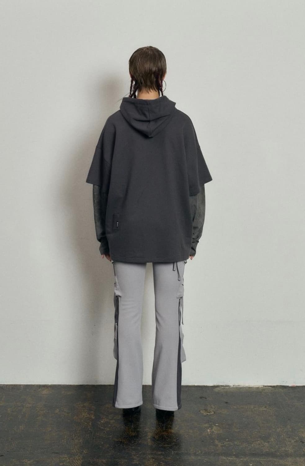 배디 Necklace Layered Hoodie Charcoal 상품이미지6