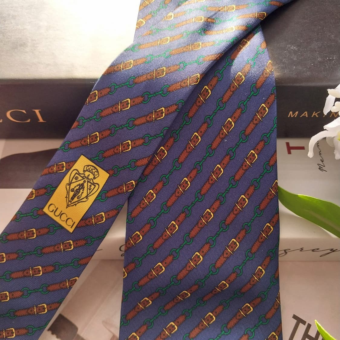 구찌 실크 다크블루 아이덴티티 패턴 넥타이 9cm A+등급 K161
 상품이미지2