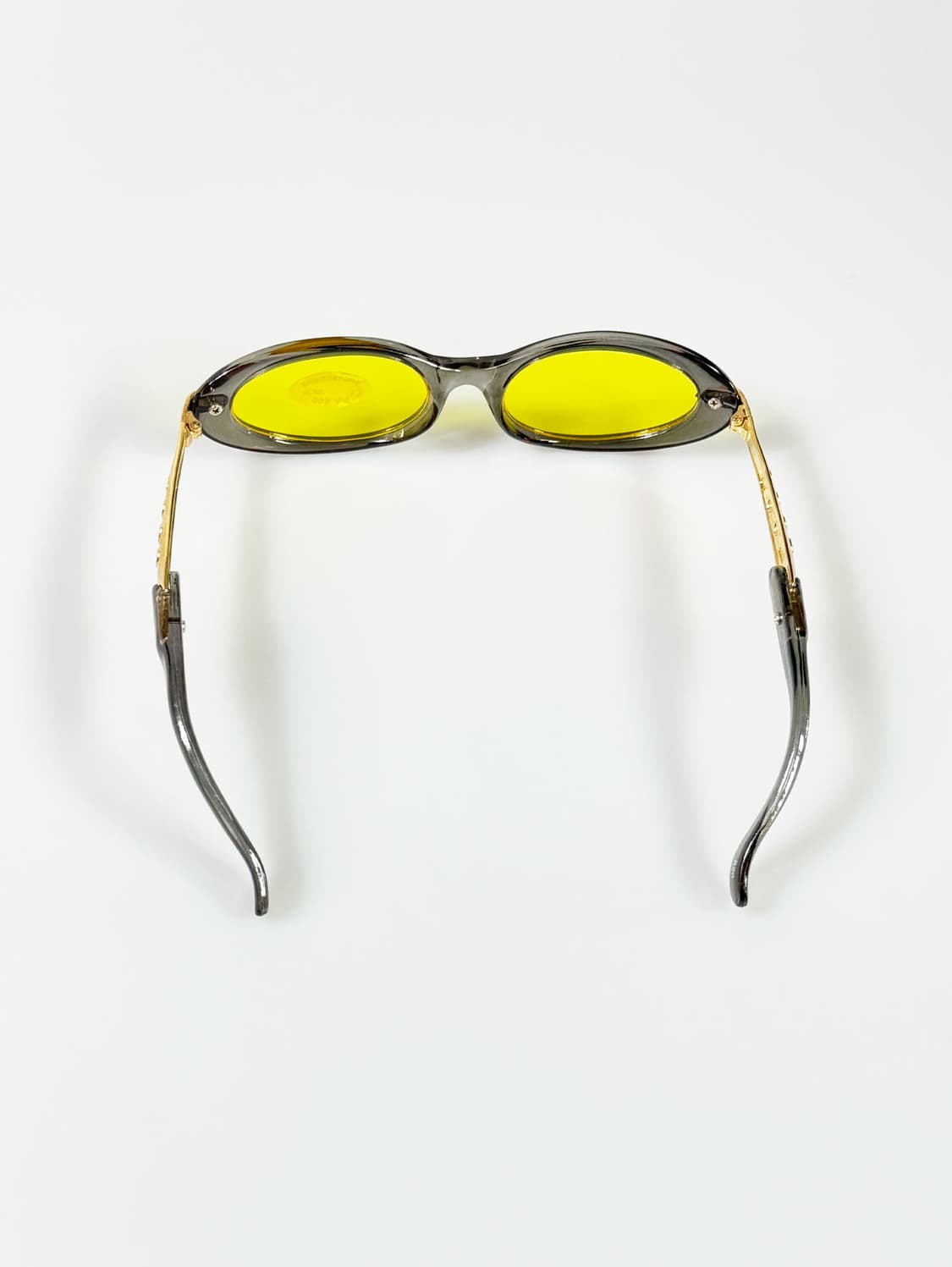 그레이 볼드 오벌 프레임 옐로우 틴트 빈티지 선글라스 상품이미지5