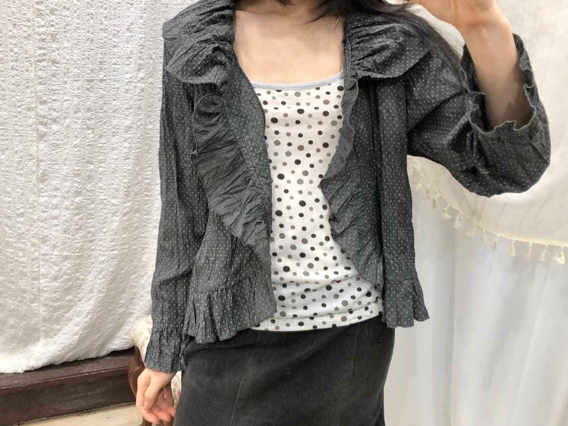 Dot ruffle summer jacket 상품이미지3