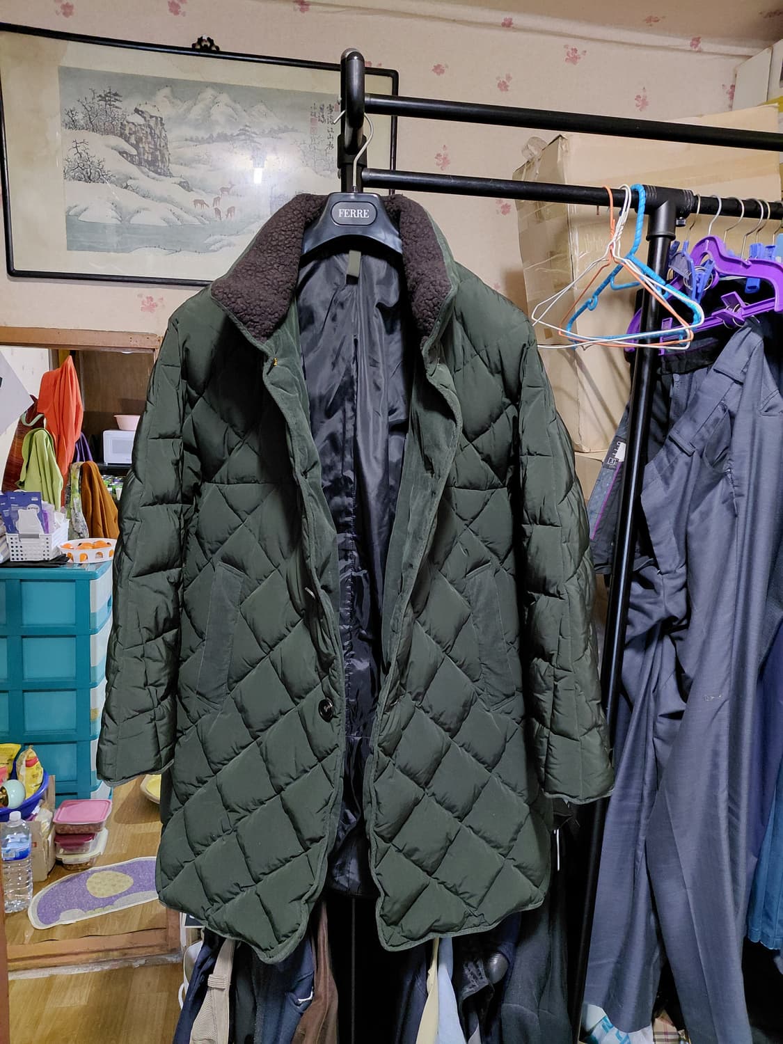 [커스텀멜로우]구스다운 오버핏 퀄팅 패딩 코트 95~105사이즈 상품이미지3