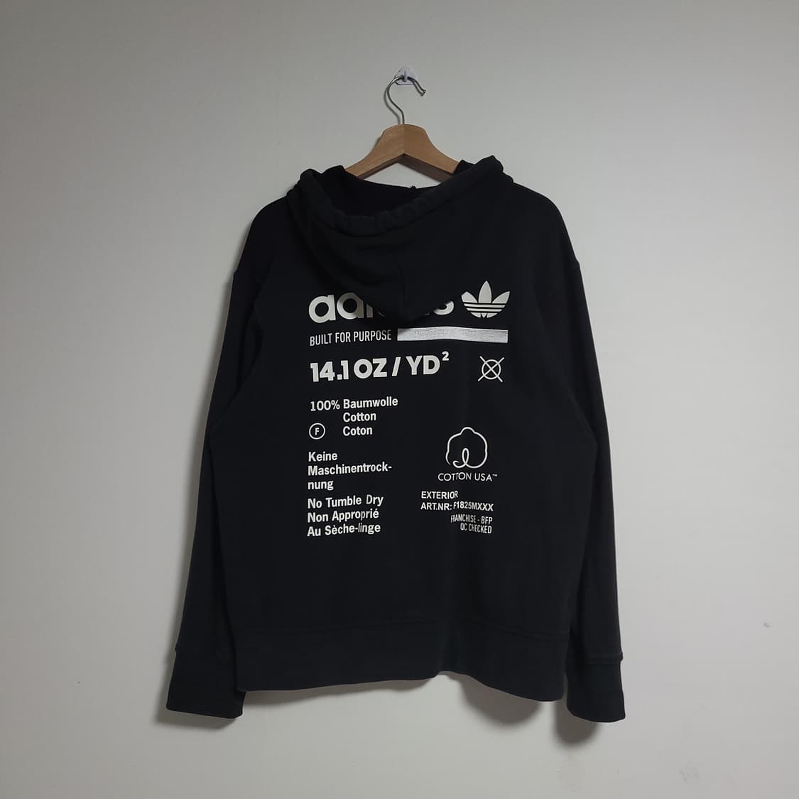 (M) ADIDAS 아디다스 블랙 후드집업 후면 프린팅 상품이미지7