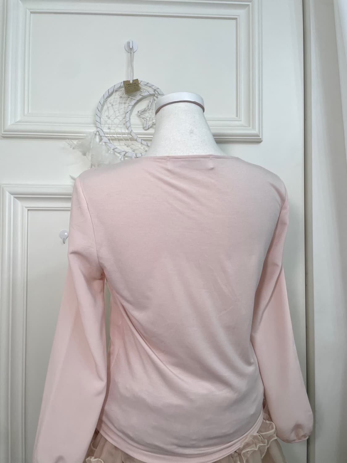 sheer pink pleats blouse top(size-36) 상품이미지4