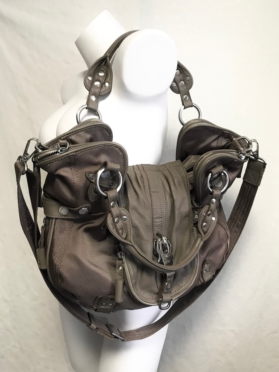 빈티지 george gina & lucy 조지지나앤루시 투웨이 백베이지 상품이미지2