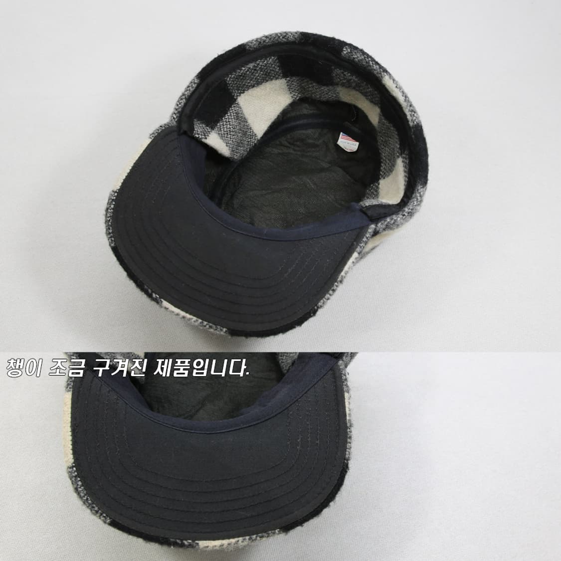(착용컷) 울 체크 캡 상품이미지5