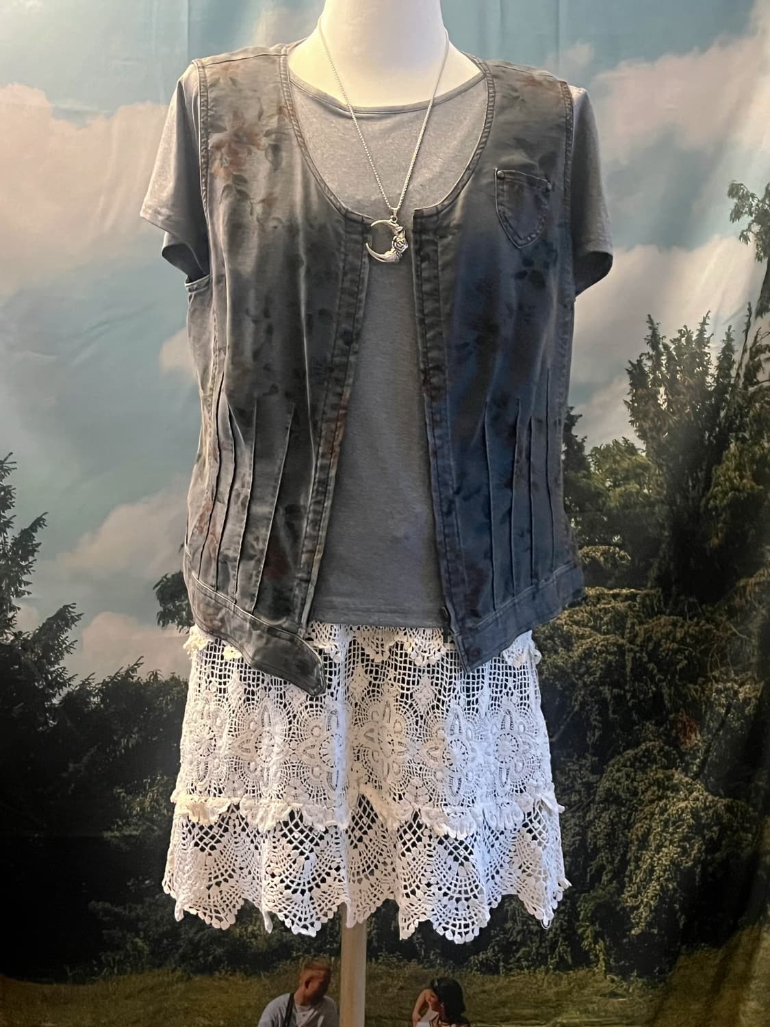 Floral Washing Cotton Charcoal Vest Char 상품이미지2