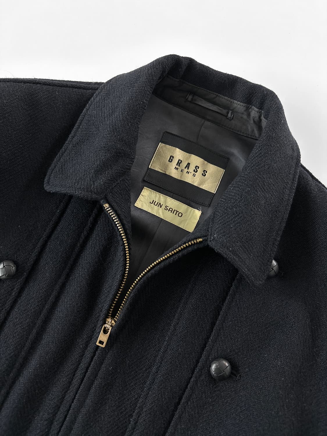 80~90s GRASS Men’s 헤링본 울 봄버 자켓 상품이미지3
