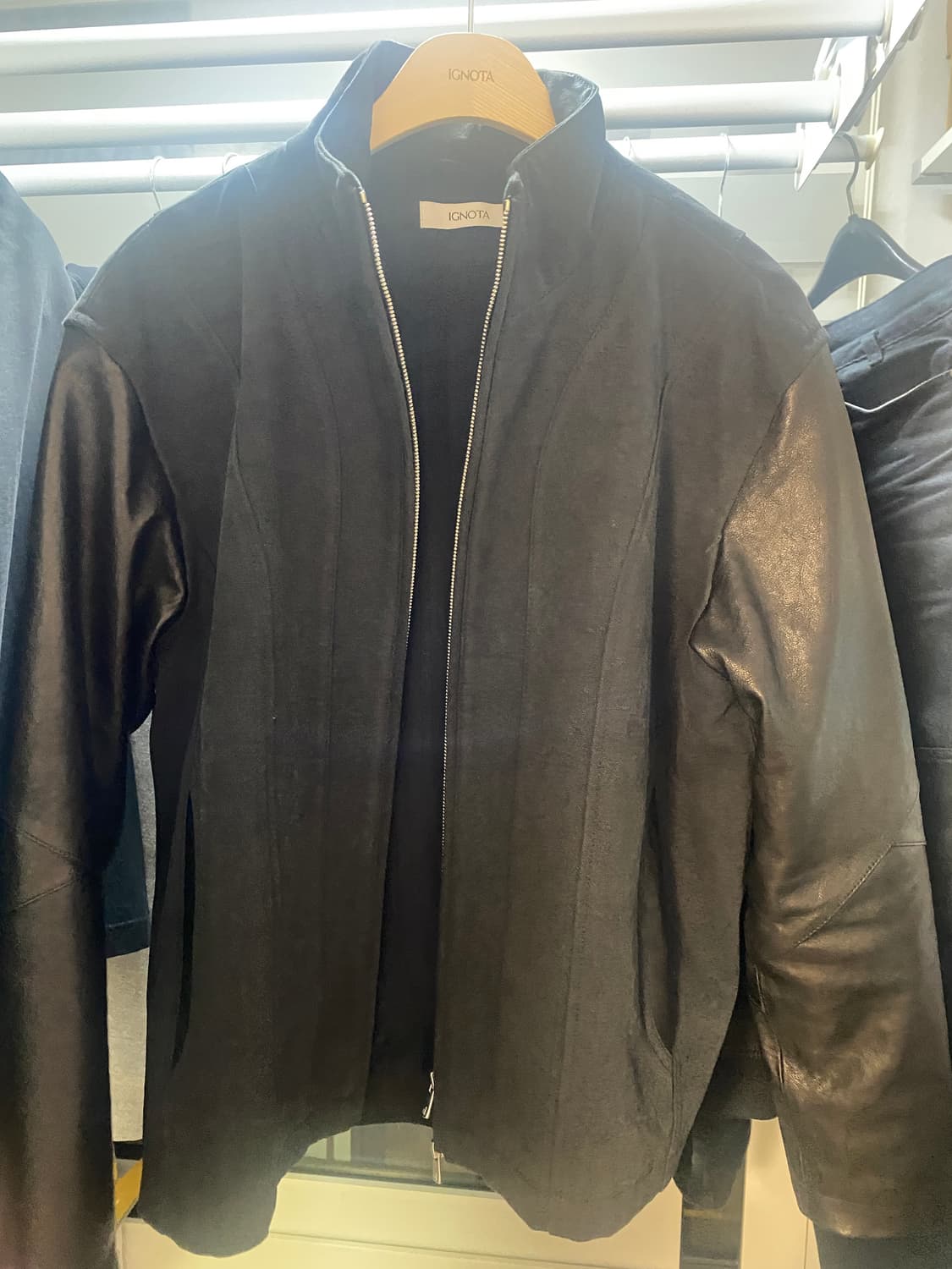 CORE:13 WASHED LEATHER JACKET (BLACK) 상품이미지2