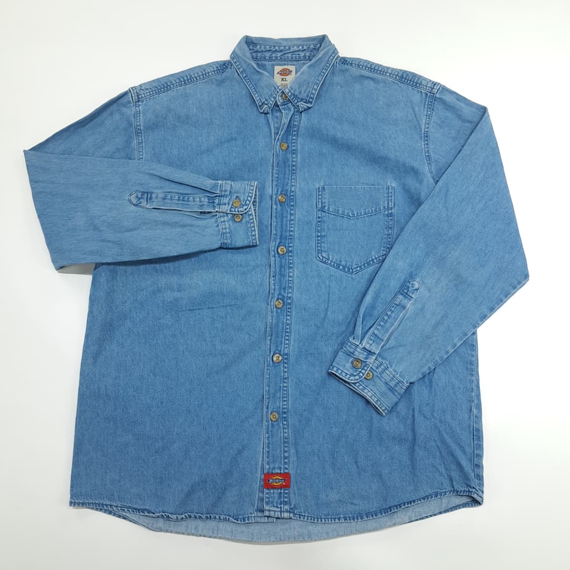 Co830 XL 디키즈 00s 연청 데님 긴팔 셔츠 상품이미지2