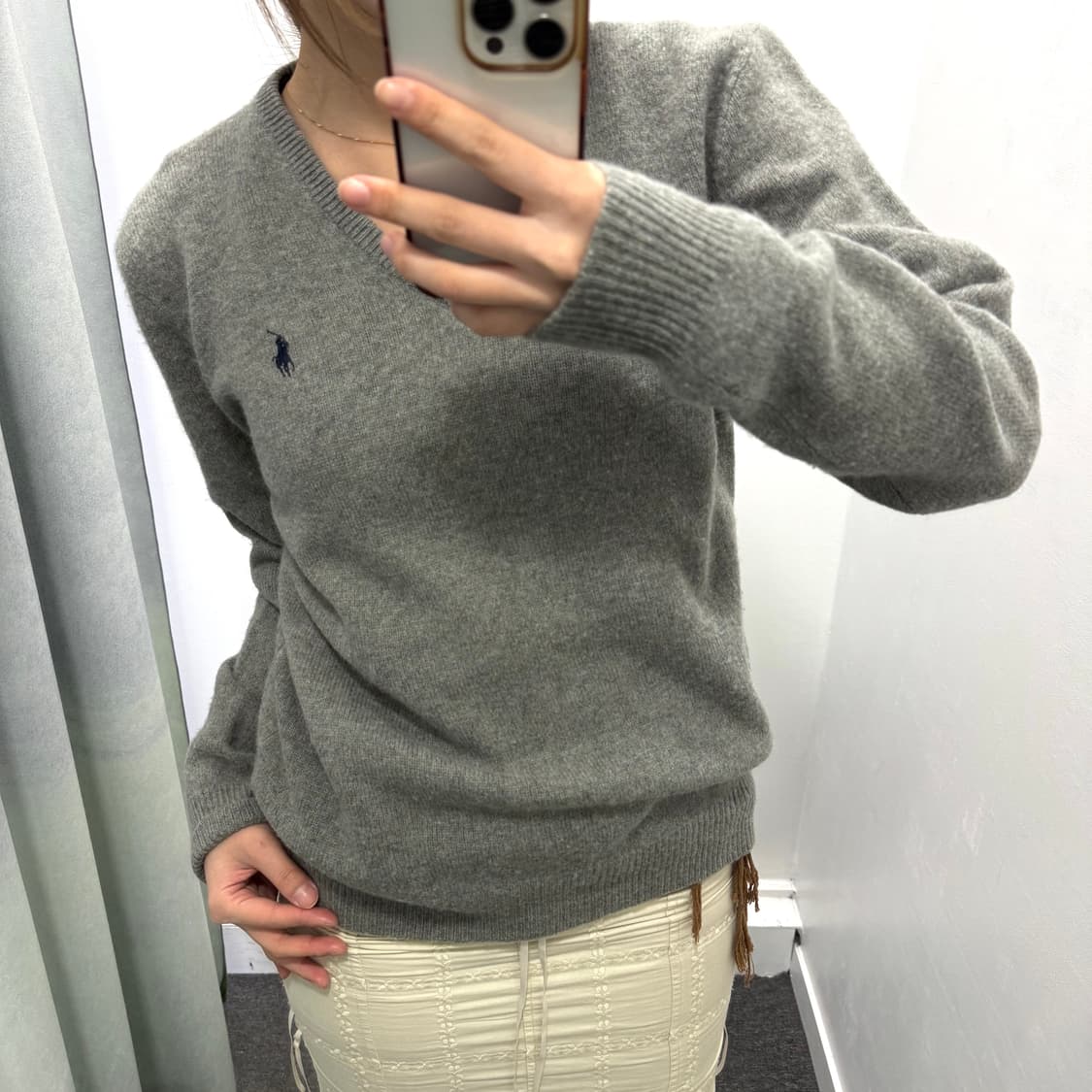 폴로 그레이 램스울 니트 상품이미지2