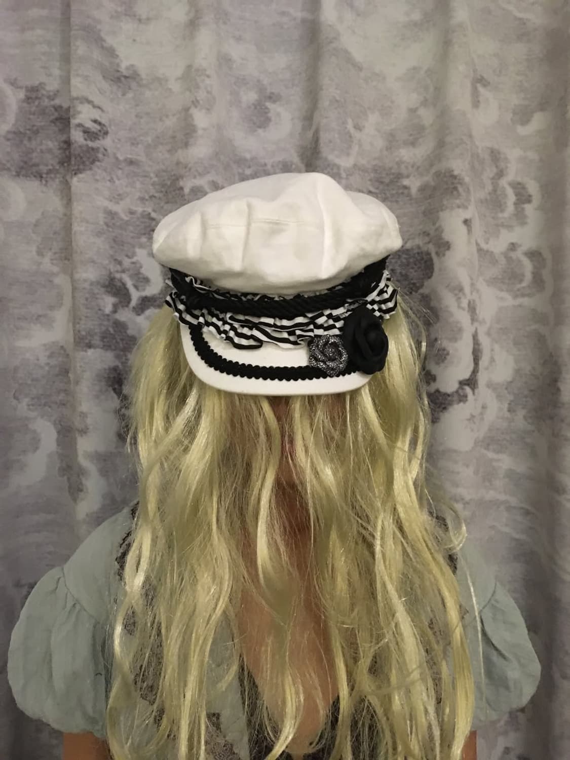 Stripe Ruffle Beret (White) 상품이미지1