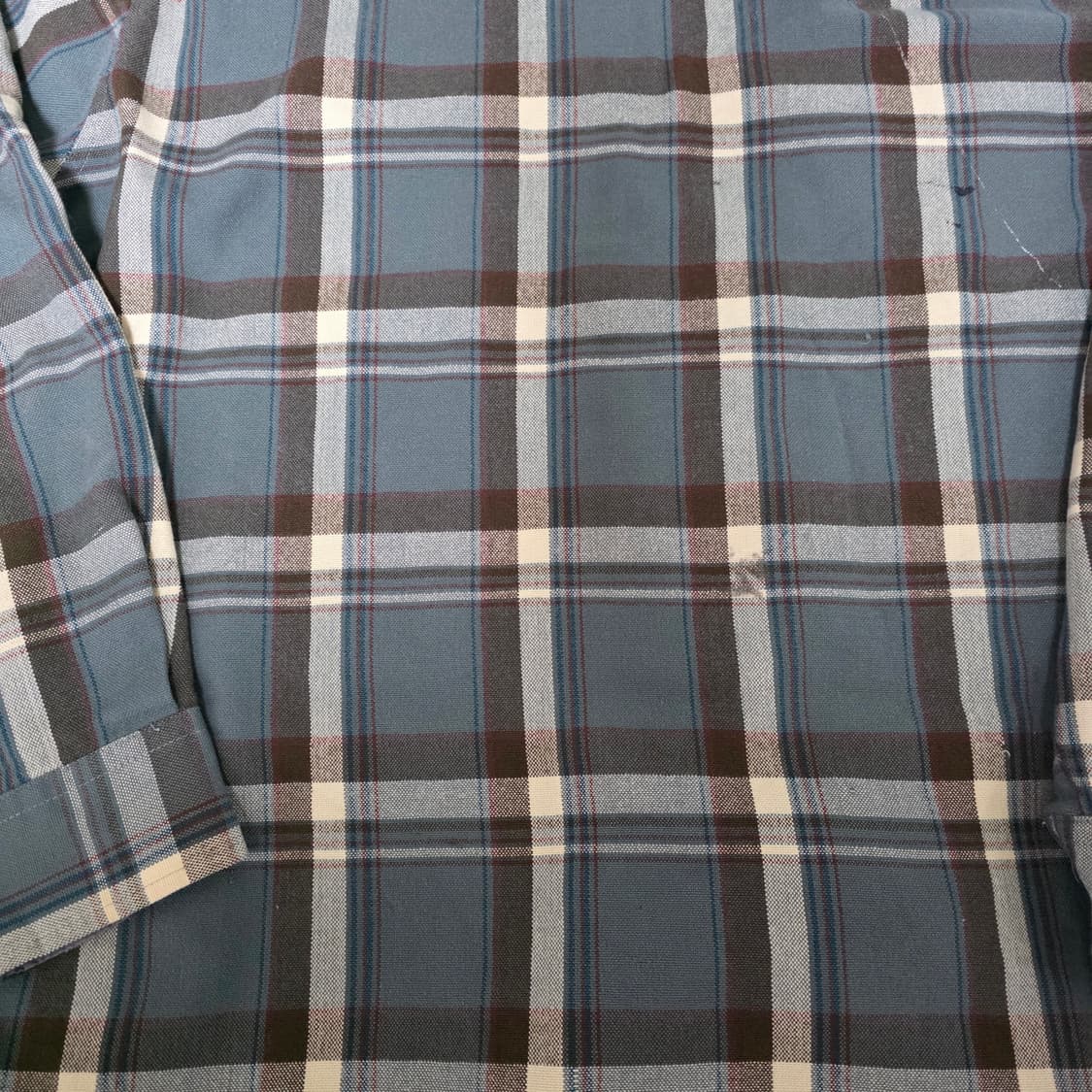 [L] 90s 러기드웨어 플란넬 체크 셔츠 페인팅, 페이드 상품이미지5