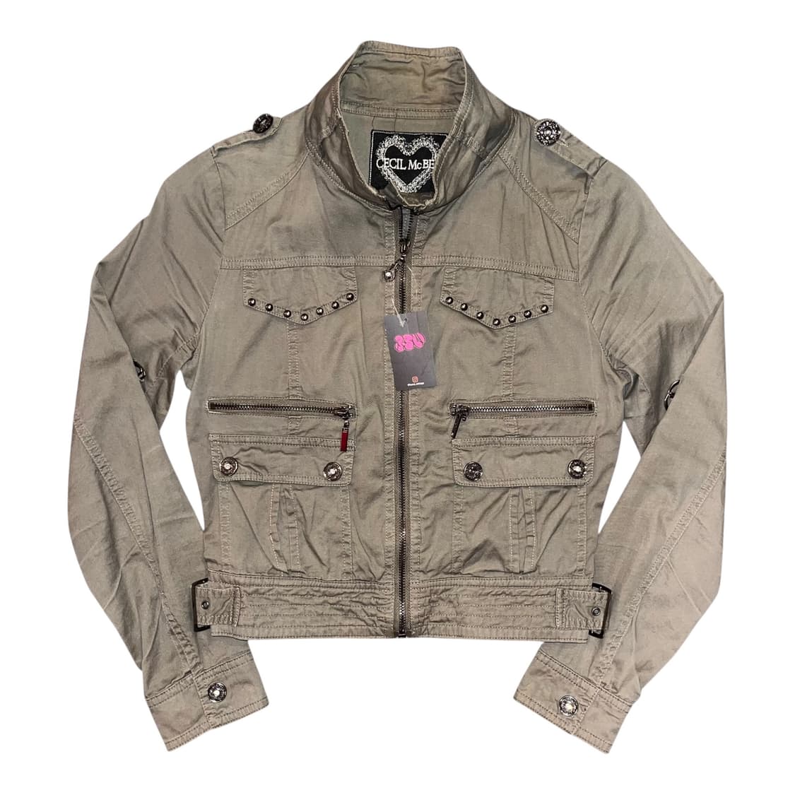 CECIL McBEE 세실맥비 스터드 크롭 면자켓 y2k펑크갸루 상품이미지1