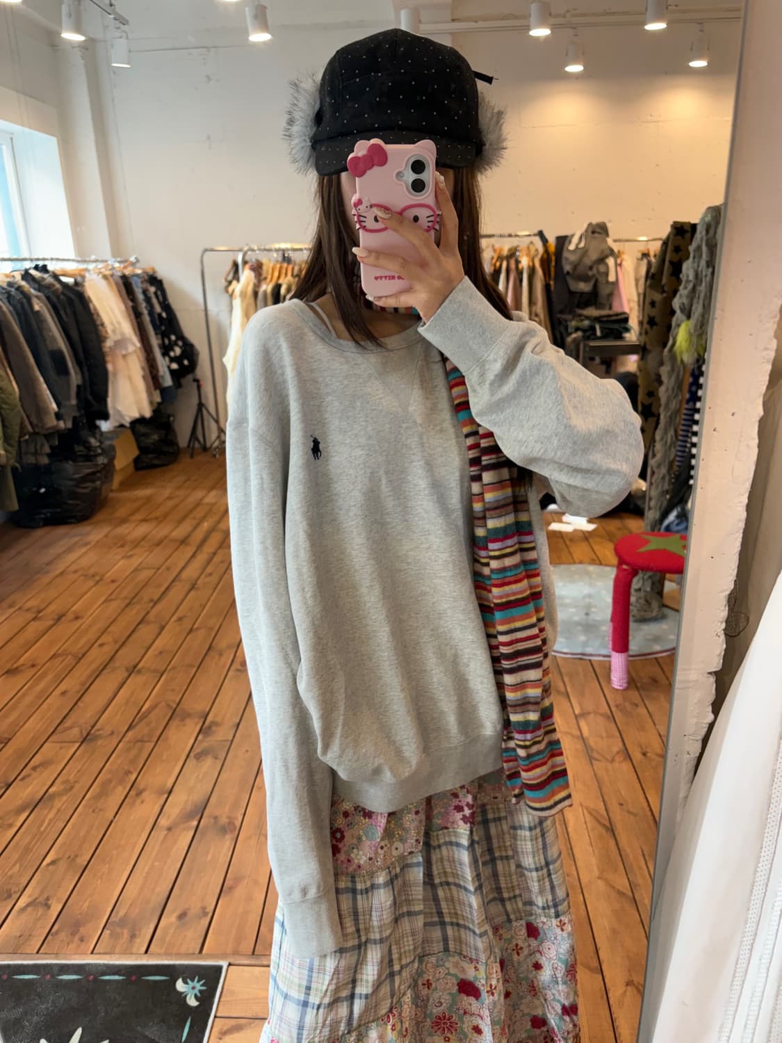 폴로 멜란지 그레이 맨투맨 상품이미지1