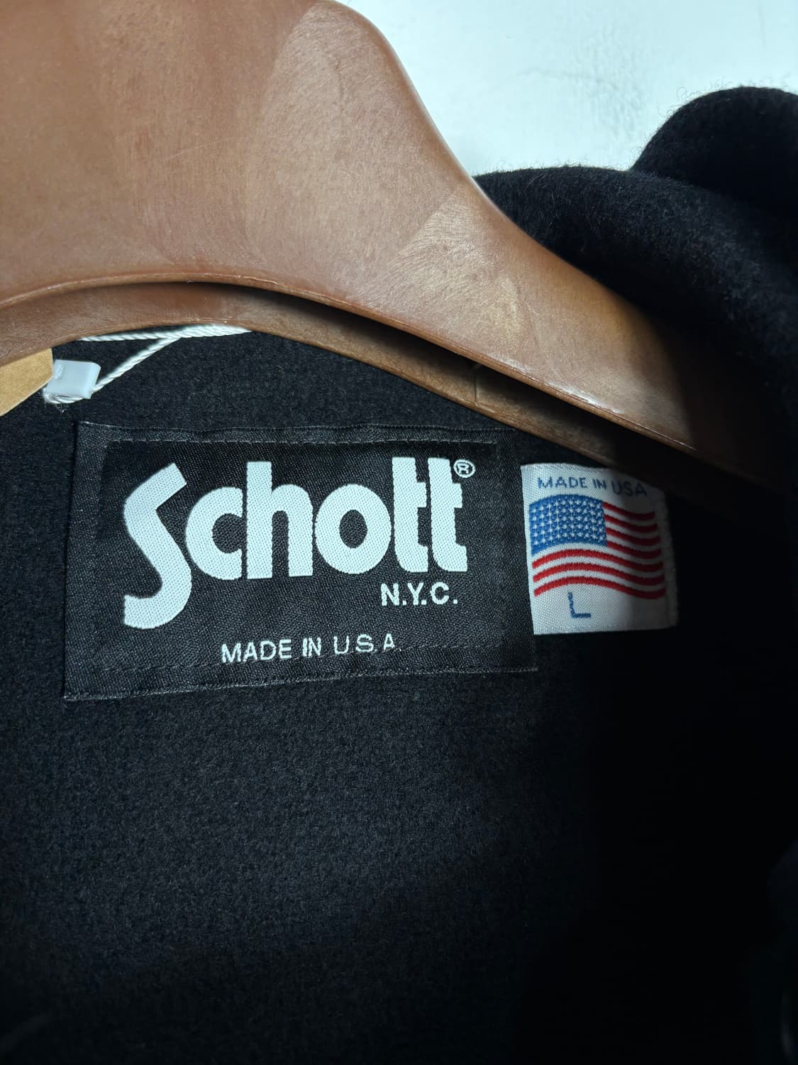 Schott 쇼트 블랙 더플 코트 상품이미지5