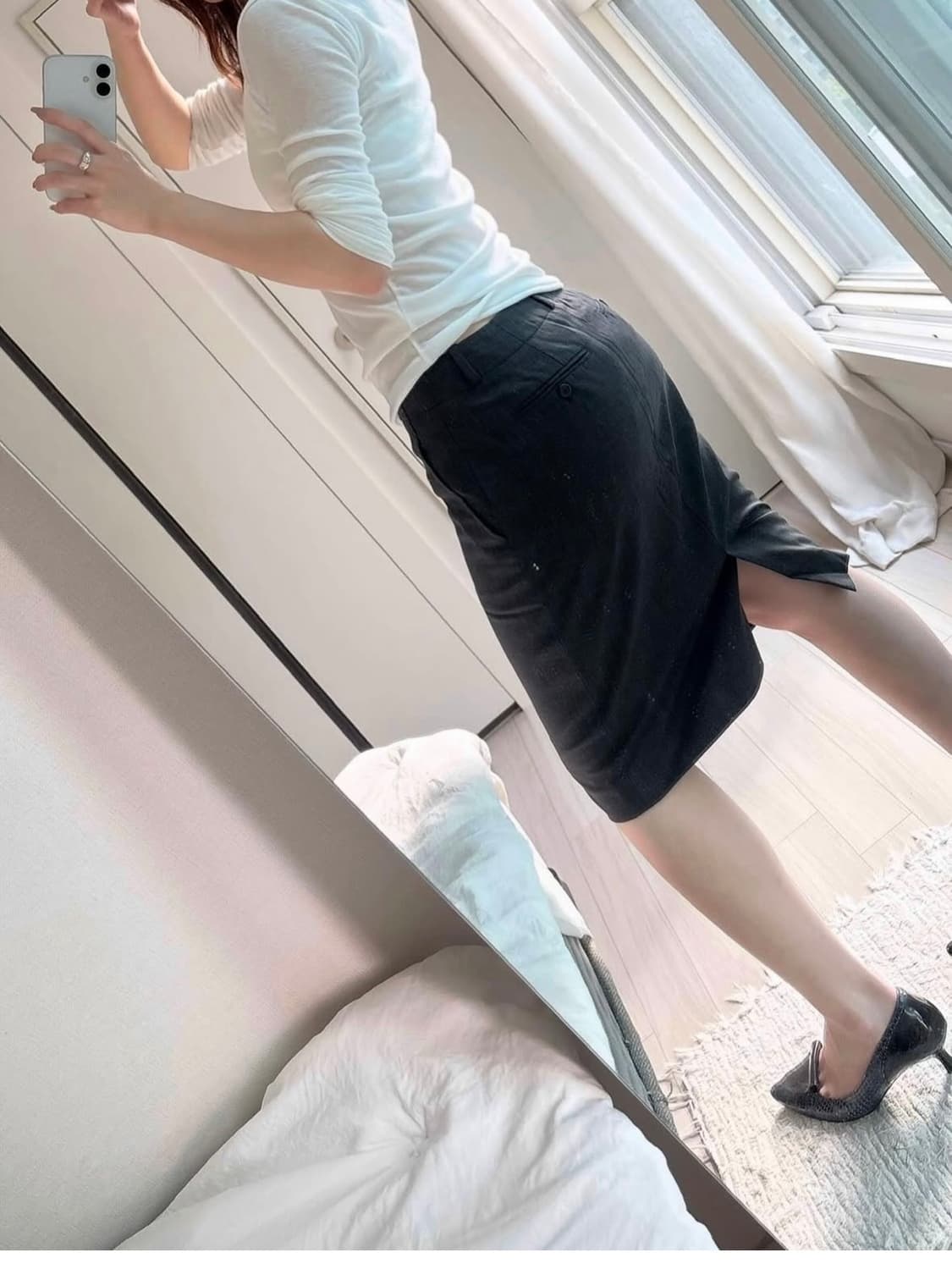 Ralph Lauren Charcoal Midi Skirt 상품이미지4