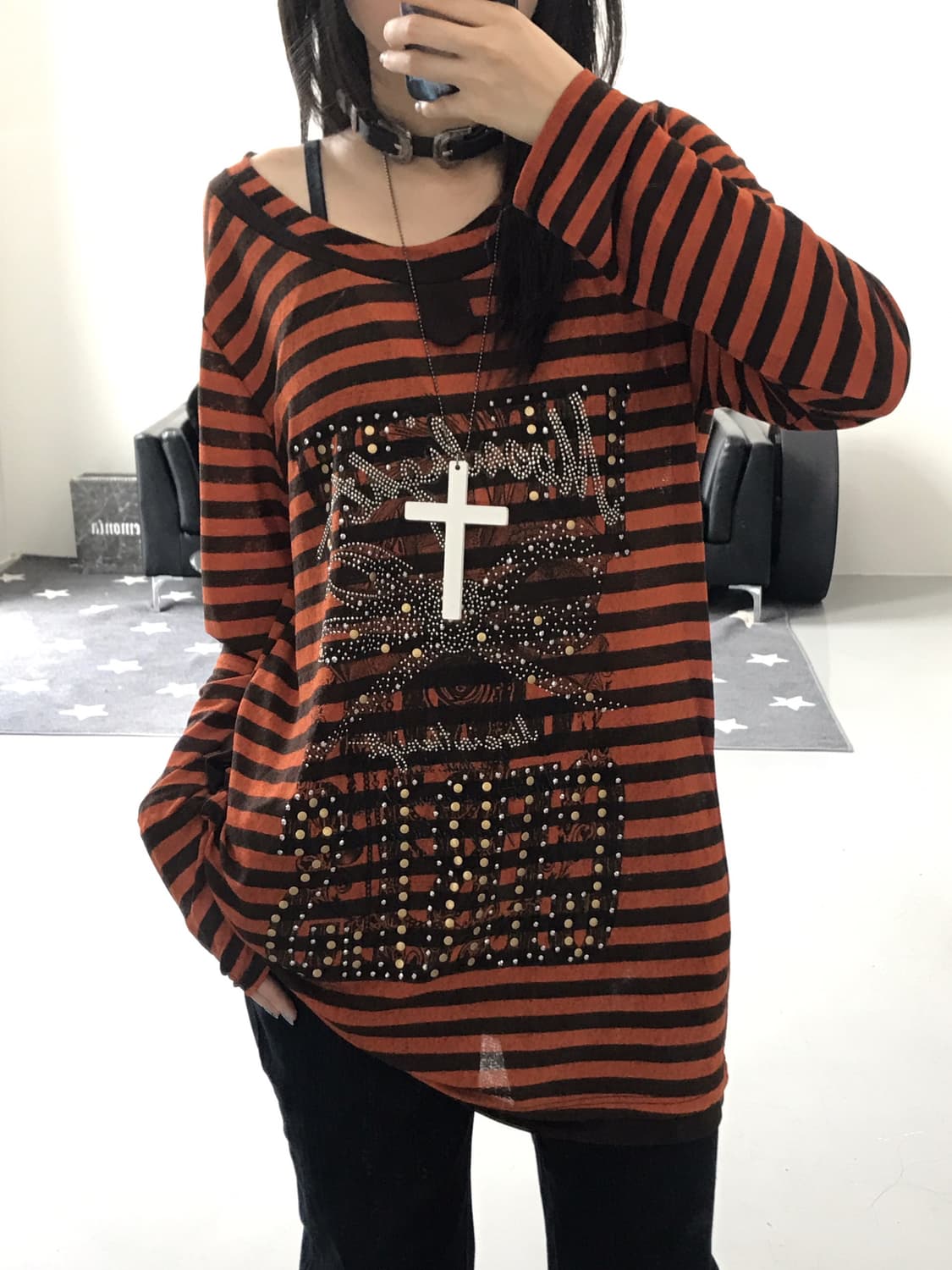 Vintage Y2k Striped Long Sleeve T-Shirts 상품이미지2