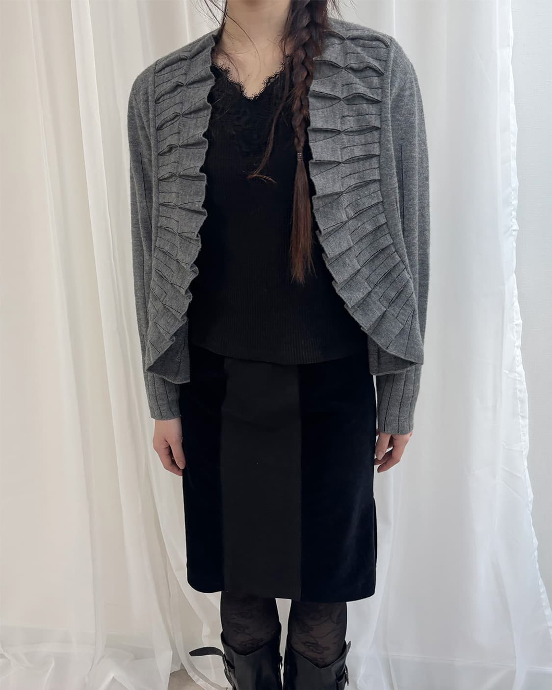 OTTO unique pleated detail cardigan 상품이미지1