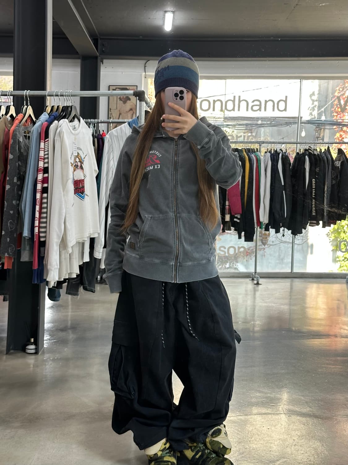 데우스 엑스마키나 피그먼트워시드 후드집업 상품이미지2