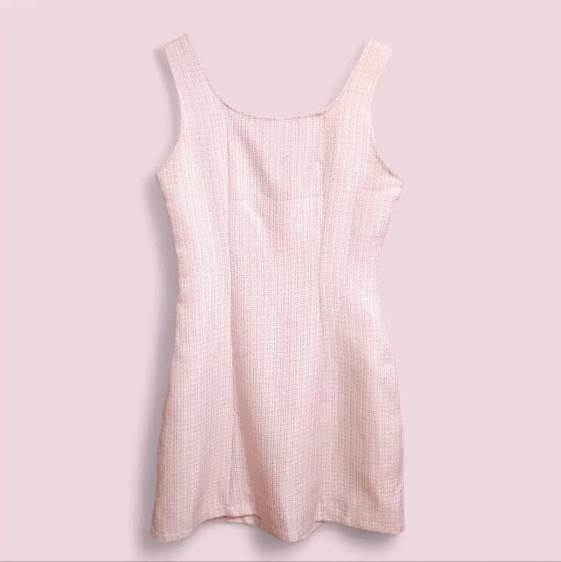 핑크 트위드 민소매 미니원피스 상품이미지8