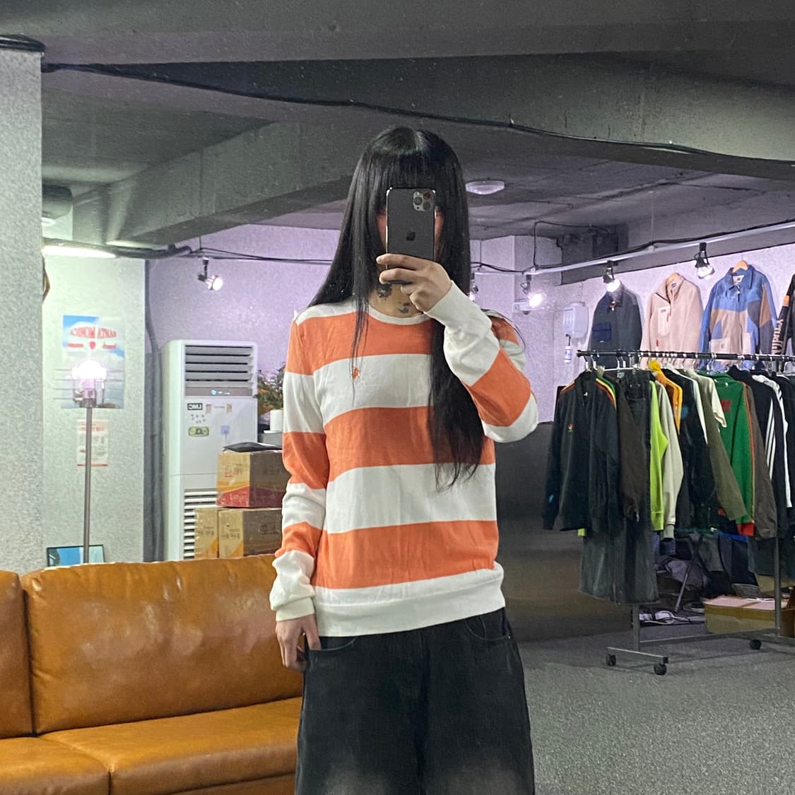 폴로랄프로렌 스포츠 포니로고 코랄 스트라이프 니트 B4533 상품이미지1