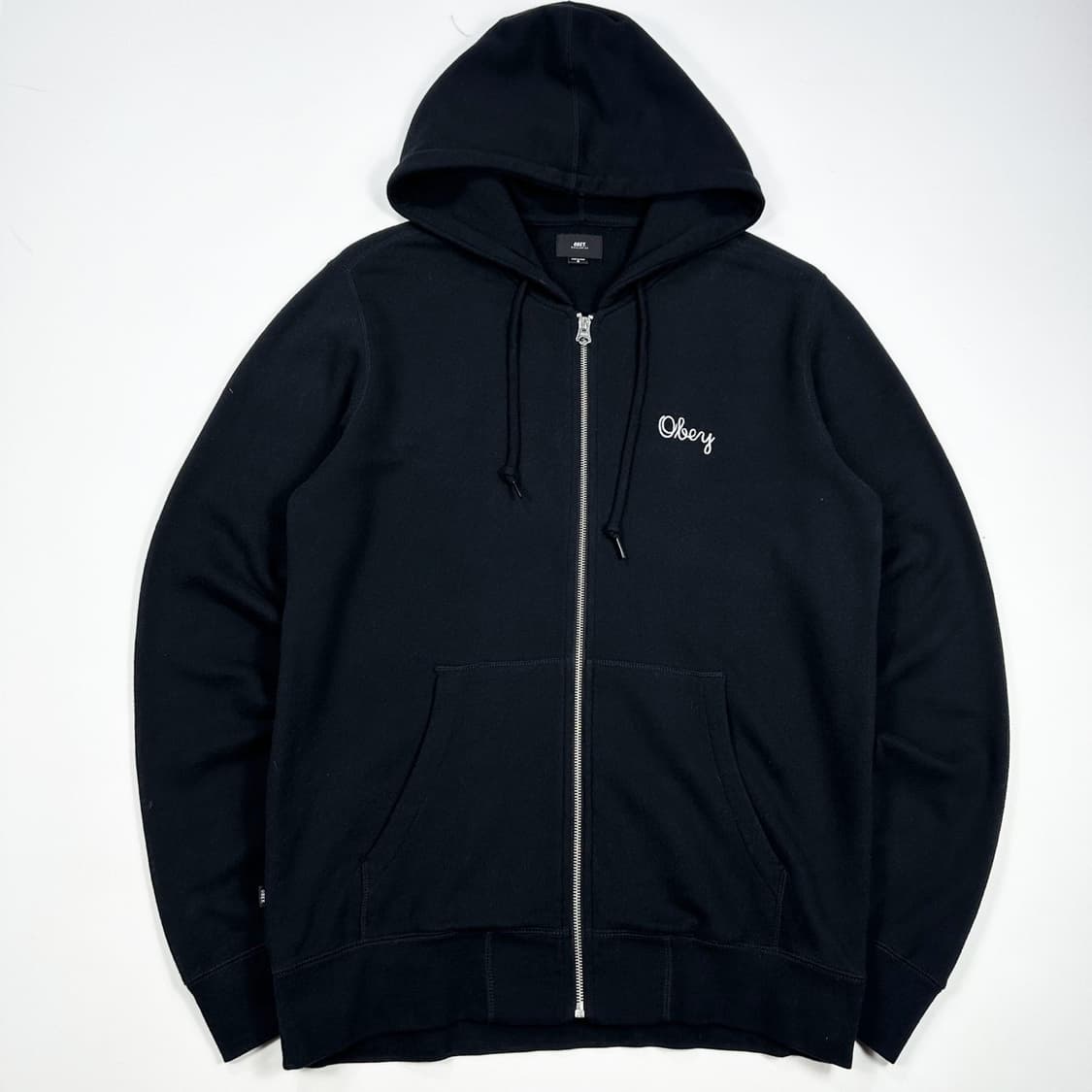 오베이 이니셜 로고 블랙 후드집업 (M) 상품이미지2