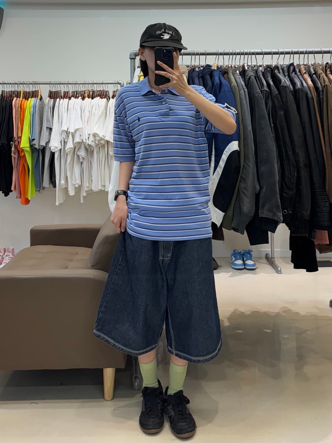 폴로 스트라이프 스카이블루 카라티 상품이미지7