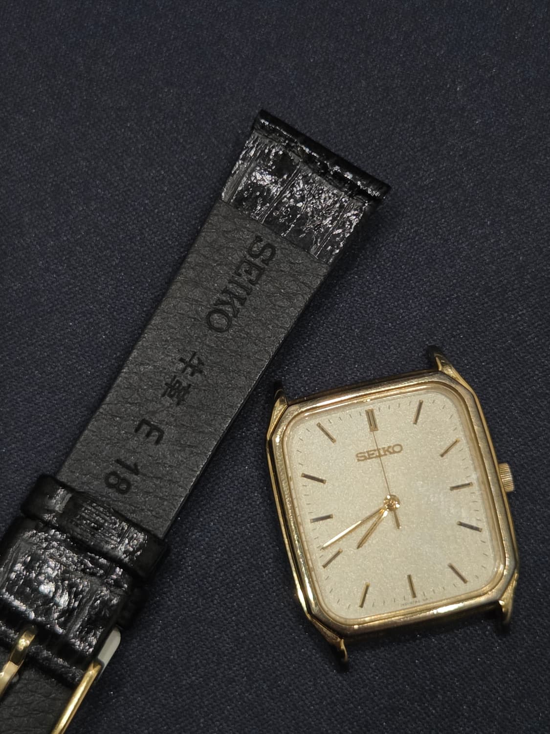 빈티지 세이코 탱크 금장 샌드다이얼 신품 스트랩 상품이미지6