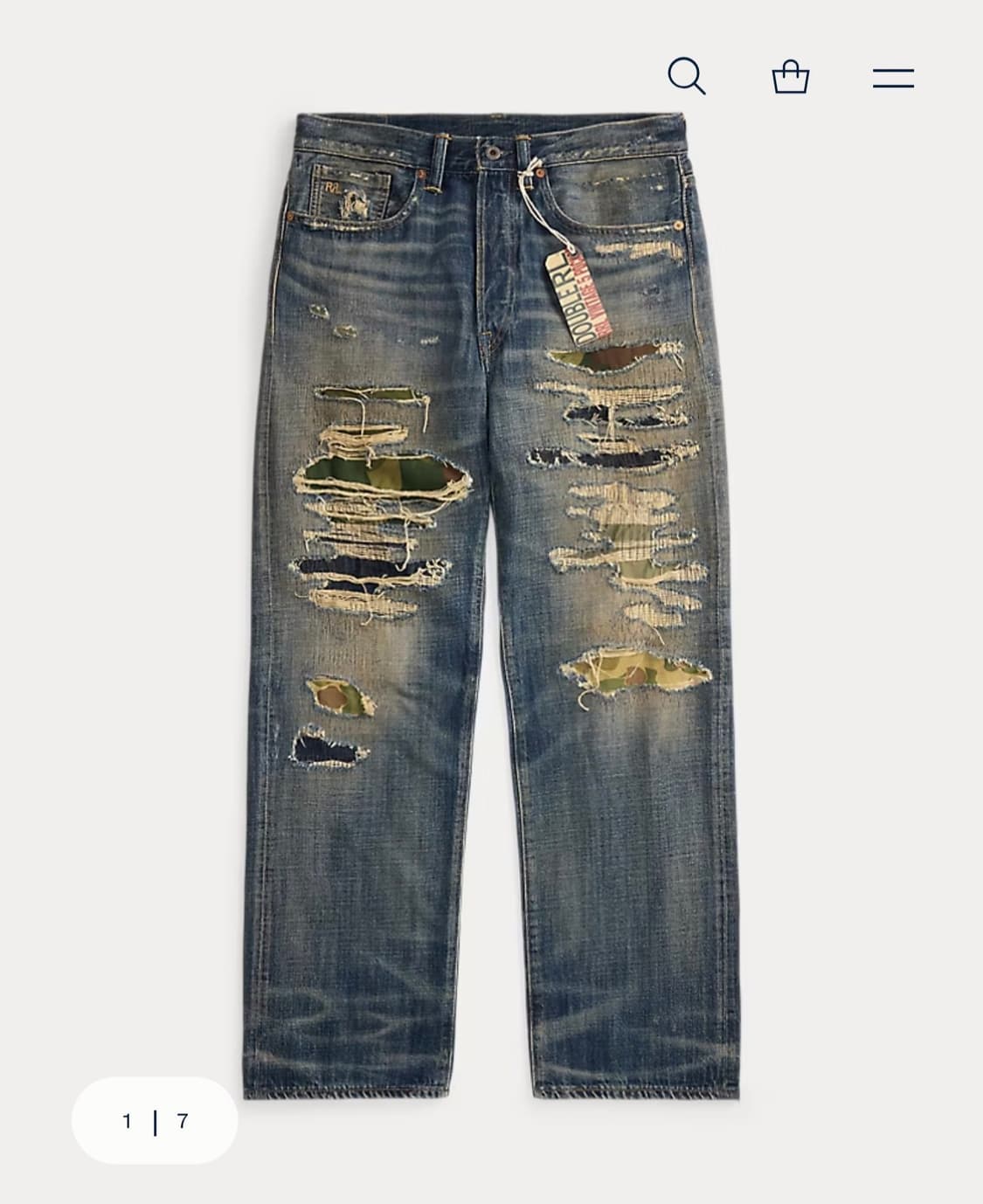 RRL 26SS 빈파포 에이버리 진 32X32 상품이미지1