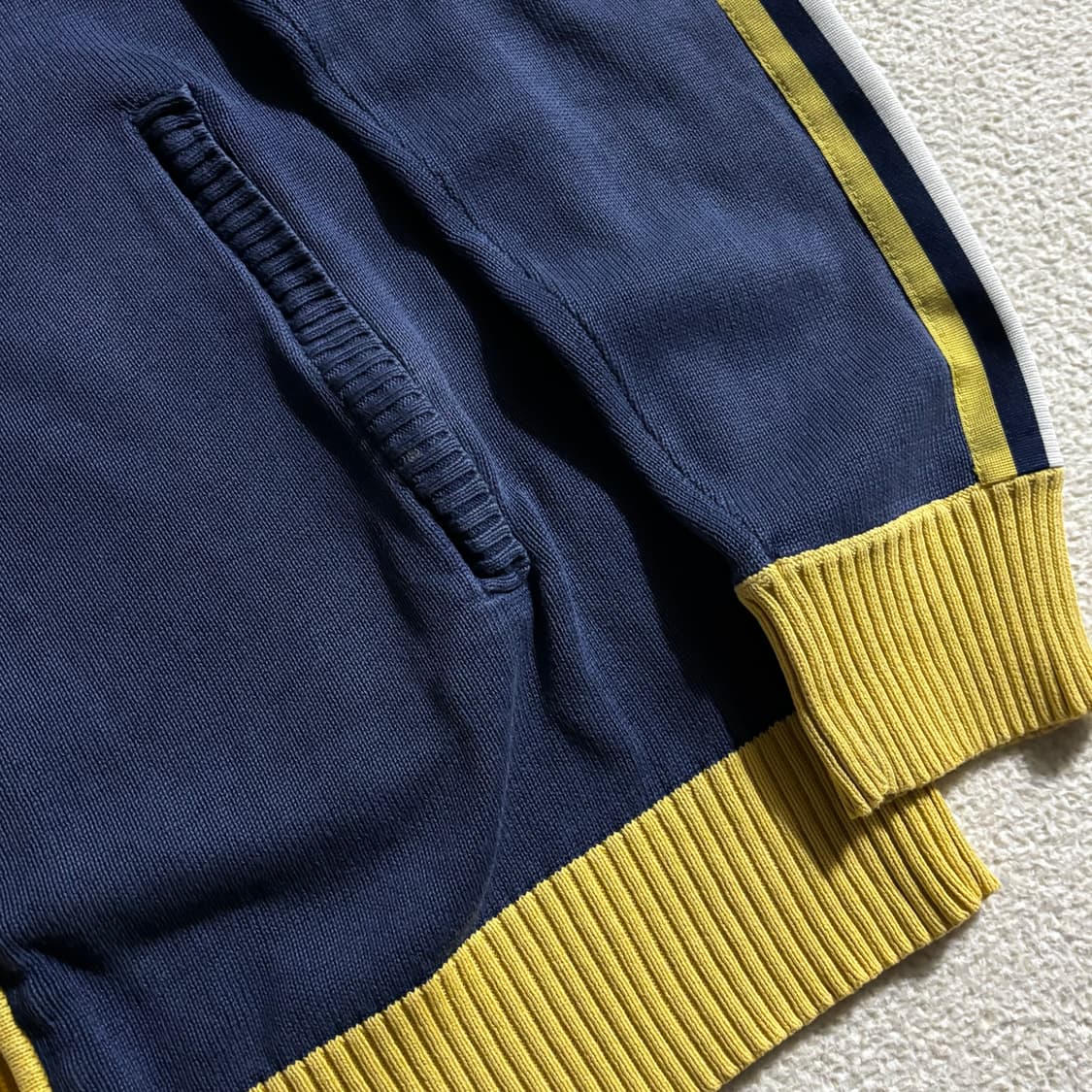 아디다스 올드스쿨 네이비 옐로우 남노 니트집업 니트져지 상품이미지3