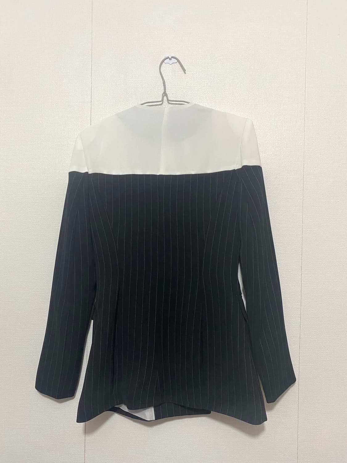 딘트 스트라이프 배색 더블 버튼 자켓 상품이미지6