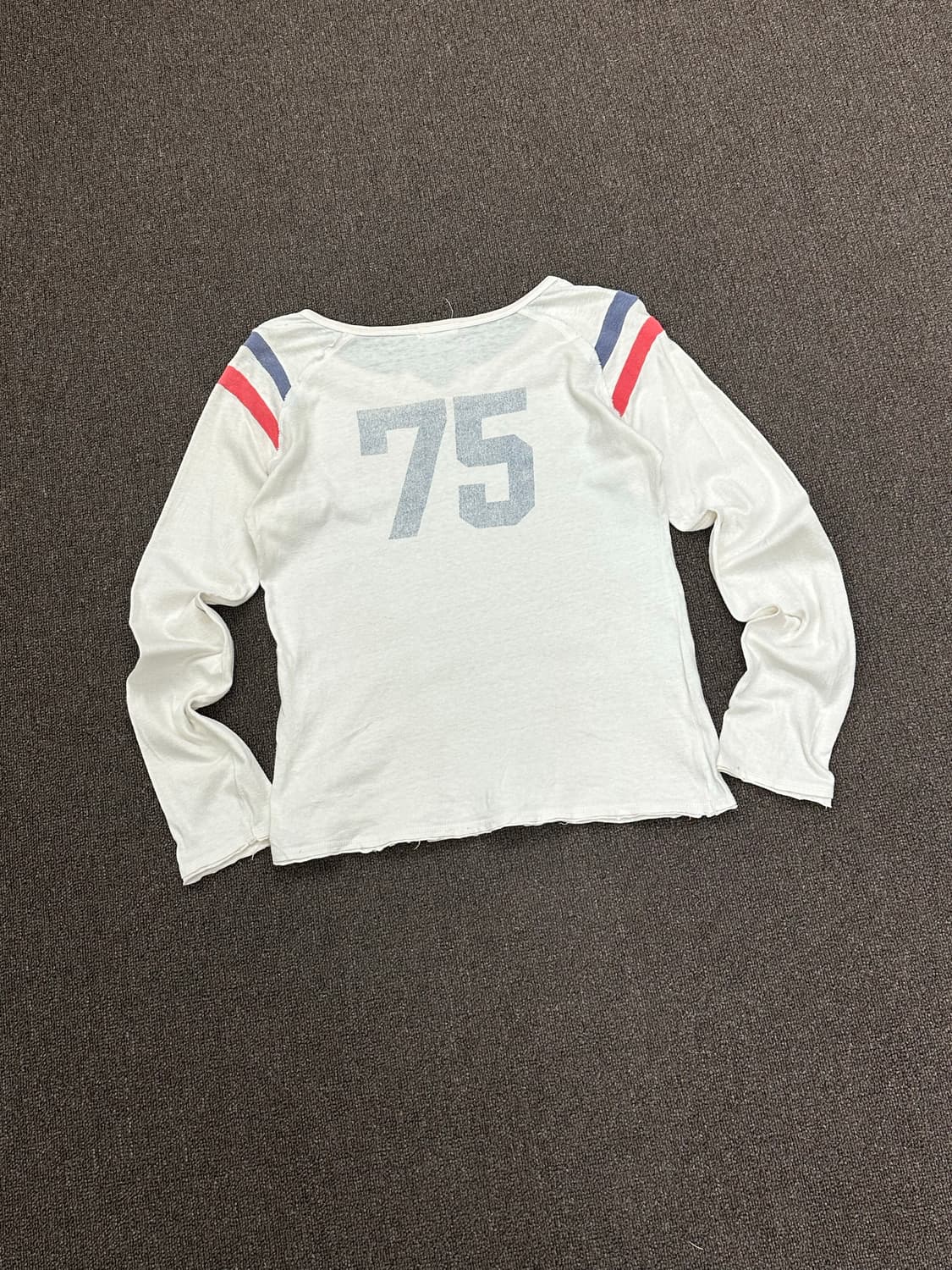 L)Japanese vintage 패치 디테일 화이트 롱슬리브 상품이미지5