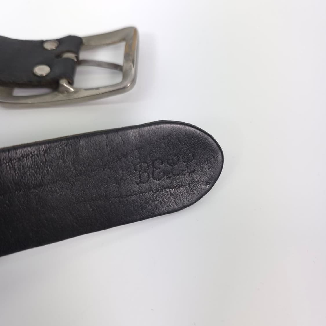 빈티지 스퀘어 버클 블랙 통가죽 벨트 상품이미지6