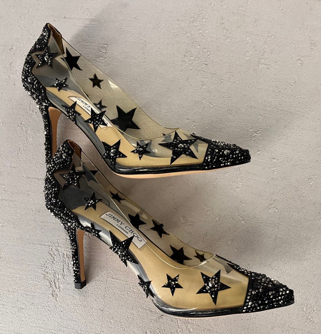 지미추 블랙 크리스탈 스타 스터드 힐 36 상품이미지6